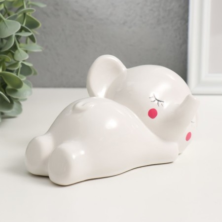 Piggy bank Ceramics "Sleeping White Elephant" 16x8x7.5 cm-1