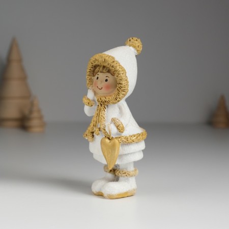 Souvenir Polystone "Baby in a white fur coat in mittens" mix 5x4x11.5 cm-3