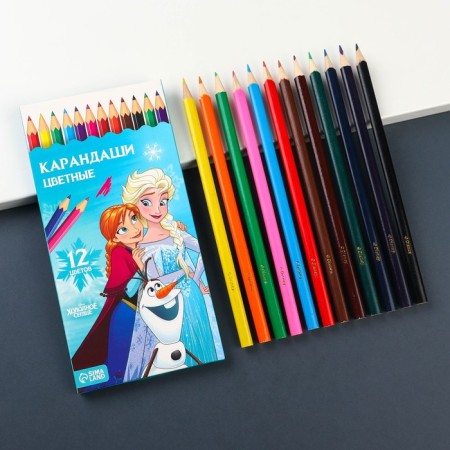 Colored pencils, 12 colors, trihedral, cold heart-1