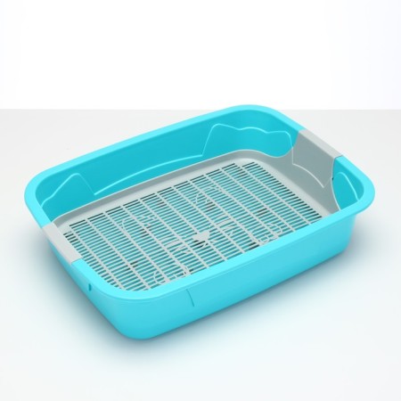 Toilet with a grid, 45x34x15 cm, gray/turquoise-2