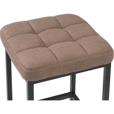 Stool Bar loft Metal/fabric, black/brown 35x35x65 cm-1