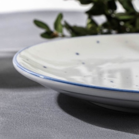 Porcelain plate flat dots nube, d = 20 cm, white color-2