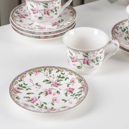 Service Porcelain Tea Daulay "Blanco", 12 items: 6 cups 220 ml, 6 saucer d = 14 cm-1