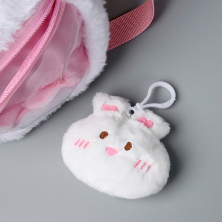 Children's "Bunny" bag with a toy inside, 20 cm, white color-4