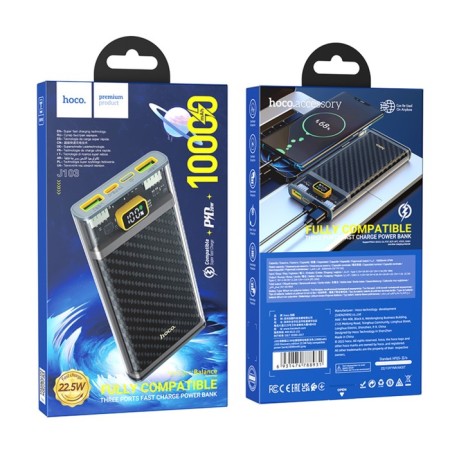 External battery Hoco J103, 10,000 mAh, USB/type-C, 3 A, gray-9