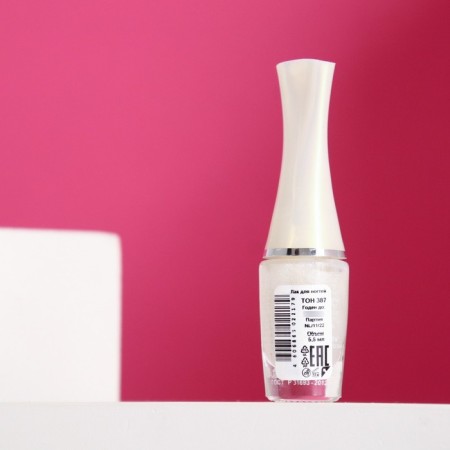 Nail polish jeanmishel tone 387 white sparkling, 5.5 ml-1