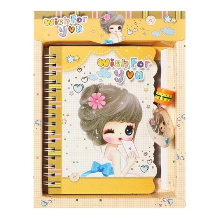 Notebook in a gift box, on a lock A6, 50 sheets, line, anime mix-1