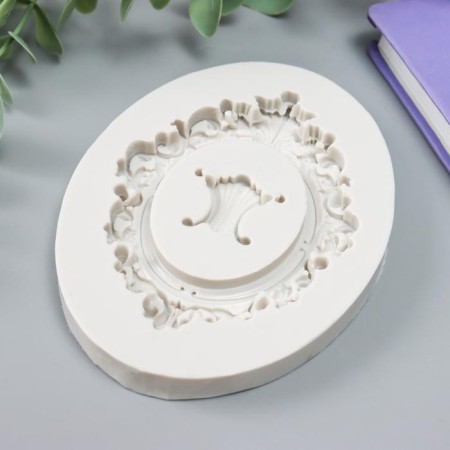 Mold Silicon "Rama with fluffy leaves" 2 objects 10.5x8x1 cm-1