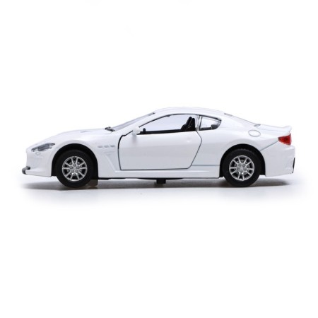 Metal machine "coupes", inertia, light and sound, 1:32, doors open, white color-1