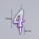 Candle for the cake "Oval", number "4", 5.5 cm, silver-sirn