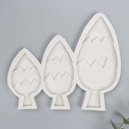 Mold Silicon "Three Tree" products - 6.5x3.6 8x3.6 11.1x5 cm 3 objects 11.7x13.2 cm
