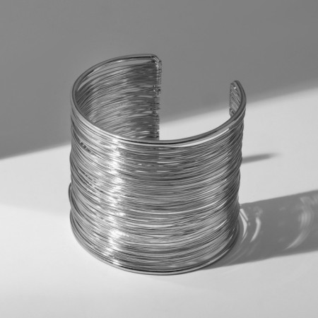 Bracelet "Cuff" threads, silver color-1