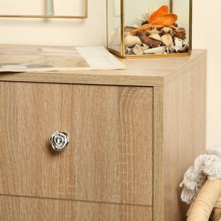 Handle button Cappio Rose 01, white with silver-3
