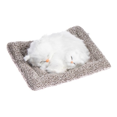 Toy on a car panel, pillow cats, white color