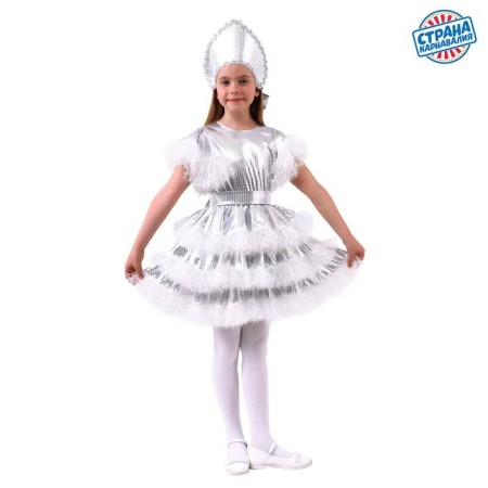 New Year! Snowflake carnival costume, dress, kokoshnik, height 122-128 cm