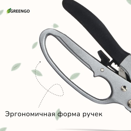 Contact secaterator, 8 "(20 cm), with a ratchet mechanism, metal pens, Greengo-3