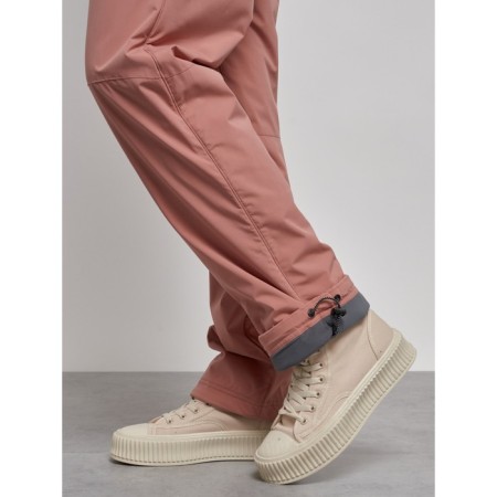 Warmed female trousers, size 42, light brown color-11
