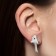 Akula polymer clay earrings, gray color