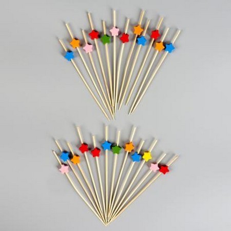 Skewers "Stars", in the set 24 pcs., Mix colors-1