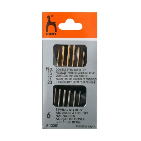 Rinewood needles with double ear No. 15/17/20, 6 pcs. packaged