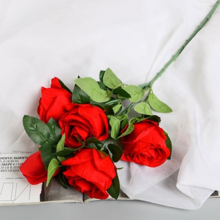 Artificial flowers "Rose Triza" D-7 cm 50 cm, red