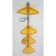 Corner shelf, aluminum tube, 4 shelves, soap dish, glass, orange color