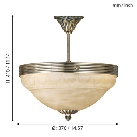 MARBELLA 3X60W E14, bronze 37x37x41 cm-2