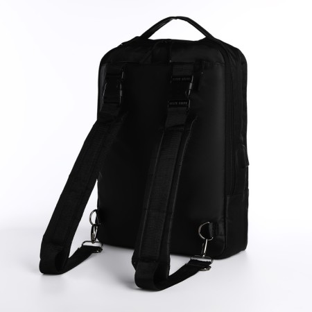 A backpack-samka with a zipper, 2 external pockets, black color-3
