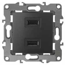 USB charger device, 230V/5V-2100MA, IP20, era12, anthracite