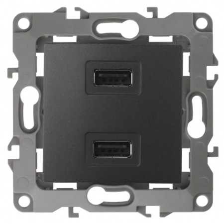 USB charger device, 230V/5V-2100MA, IP20, era12, anthracite