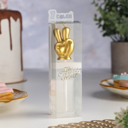 Candle in the cake "Two", gold, 5 cm-1