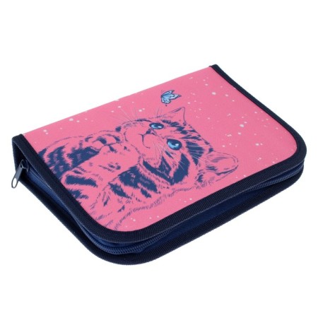 Penal 3 sections, tab inside, 140 x 210 x 40 mm, fabric, calligrata top Block "Kotik"-1