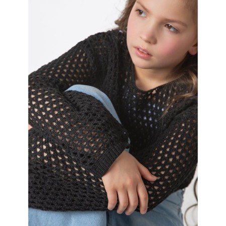 Sweater Children's Amarobaby Lattice, height 134 cm, black color-11