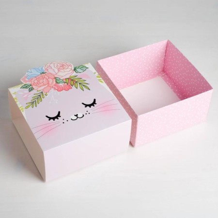 Gift folding box, packaging, “cat”, 15 x 15 x 8 cm-5