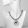 Piece "chain" heart, burning, color silver, 44 cm