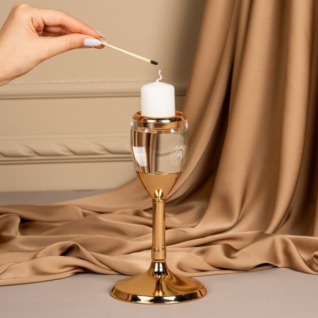 Climber Metal, glass per 1 candle "Serence" color gold 11 x 11 x 21 cm-9