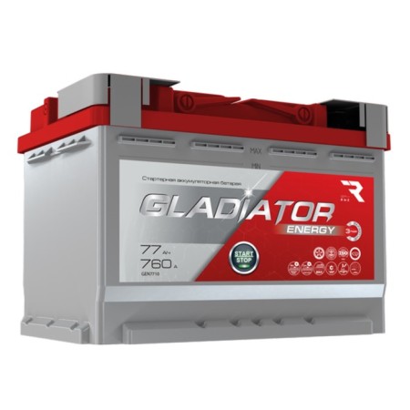 Gladiator Energy 77 a/h battery, reverse polarity, cone