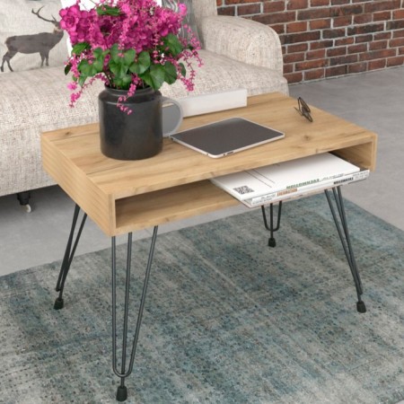 Coffee table loverpool 75x40x53 cm, oak craf gold, black-1