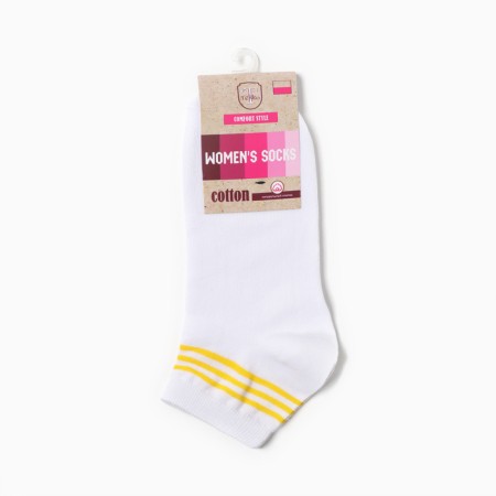 Women's socks, white/yellow color, rr 23-2