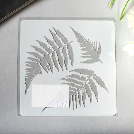 Stencil plastic "Fern leaves" 13x13 cm-2