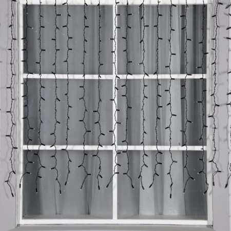 Garland "Curtain" 2 × 1.5 m, IP65, UMS, dark thread, 360 LED, glow warm white, white flicker, 220 V-1