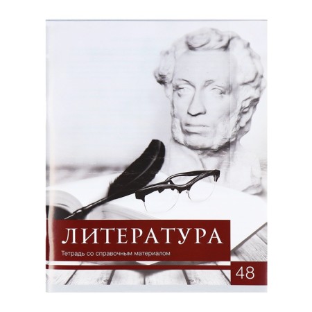 A set of subject notebooks of 48 sheets, "black-white", 10 items with reference material, covered paper cover, block No. 2, whiteness 75% (gray sheets)-14