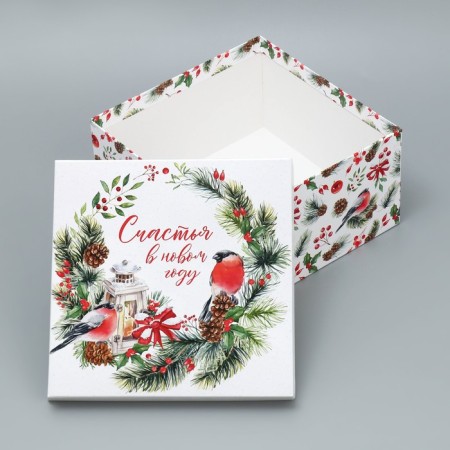 Gift Box "Happiness in the New Year", 22 x 22 x 12 cm, New Year-4