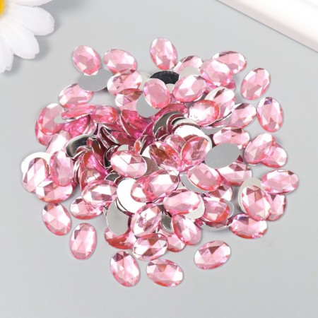 Decor for creativity Plastic "Rhil of oval. Light pink" set of 150 pcs 1x1.4 cm-2