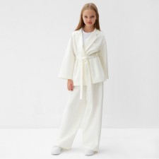 A set for a girl (jacket and trousers) Minaku: Partydress, Milk color, height 146 cm