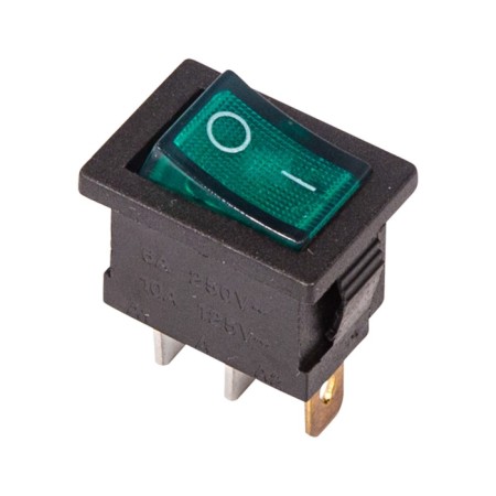 Klavichny switch 250V 6A (3C) On-off green with Mini backlight (RWB-206, SC-768) Rexant
