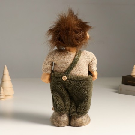 Interior doll "Domovynok in a jumpsuit with a patch" 30 cm-2