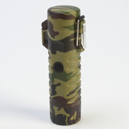 Electronic double -skinned lighter, moisture protection, with a flashlight