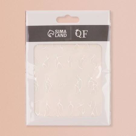 Slik nail stickers, white color-2
