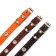 Single-layer leather collar with corrugated eyelets, 35x1.2 cm, Osh 10-28 cm, dimensionless, mix of flowers